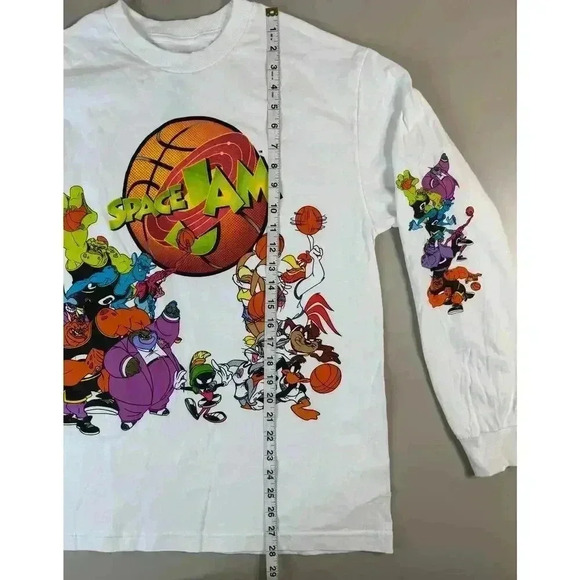 PACSUN Space Jam Retro 90s LS Size Med New No Tag Basketball Looney Tunes Taz - Picture 6 of 13